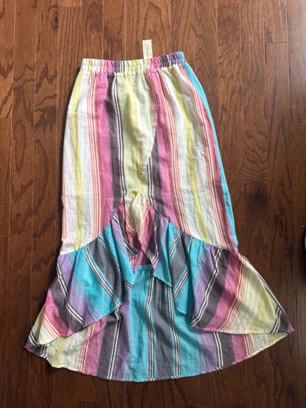 Francesca's Collections Striped hi-lo Maxi Skirt NWT 100% cotton size small